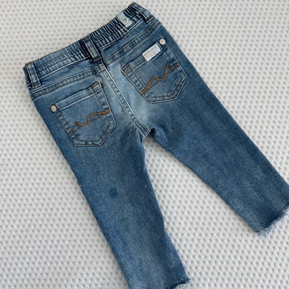 7 For All Mankind Baby Girls Stylish Blue Denim Skinny Jeans Size 9-12m - Picture 5 of 5